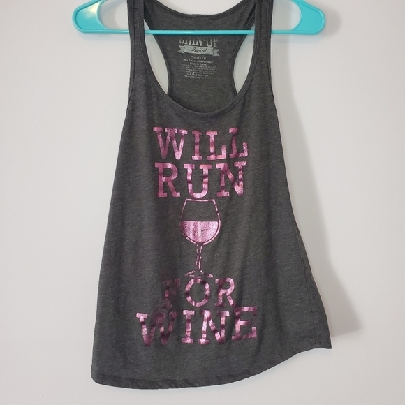 Chin Up Apparel Wine Racerback Tank Med - Picture 2 of 5